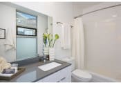 Thumbnail 21 of 54 - Bathroom with grey countertops