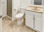 Thumbnail 15 of 48 - bathroom with standing shower and white vanity