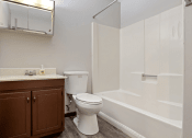 Thumbnail 6 of 18 - bathroom with a toilet and a shower tub
