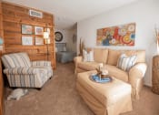 Thumbnail 8 of 20 - a living room with two couches and a chair