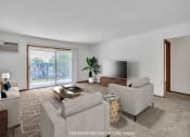 Thumbnail 11 of 22 - a living room with two couches and a tv
