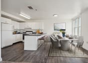 Thumbnail 2 of 29 - open kitchen and dining area in apartment