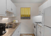 Thumbnail 3 of 25 - a kitchen with white cabinets and white appliances