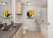 Thumbnail 8 of 33 - apartment bathroom with a shower tub