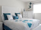 Thumbnail 4 of 12 - apartment bedroom with a white bed