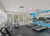 Thumbnail 15 of 27 - apartment gym is equipped with weights and cardio equipment