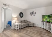 Thumbnail 4 of 23 - a living room with a couch and a tv