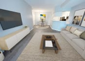 Thumbnail 1 of 39 - connected living and dining area at shoreline landing apartments