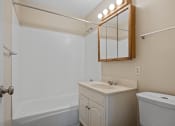 Thumbnail 12 of 20 - a bathroom with a sink toilet and bathtub