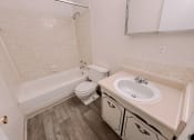 Thumbnail 9 of 13 - an empty bathroom with a sink toilet and bath tub