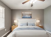 Thumbnail 6 of 26 - bedroom with ceiling fan, light, and window
