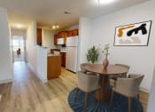 Thumbnail 3 of 25 - a dining room and kitchen with a table and chairs