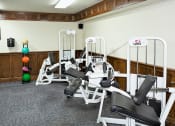 Thumbnail 11 of 28 - a room with a bunch of exercise equipment in it