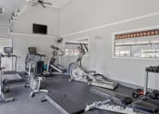 Thumbnail 24 of 27 - a home gym with treadmills and exercise bikes