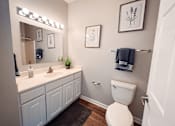 Thumbnail 6 of 29 - a spacious bathroom with large vanity space.