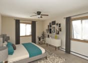 Thumbnail 2 of 13 - Spacious bedroom w ith 2 windows and overhead light