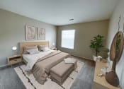 Thumbnail 5 of 21 - a bedroom with a large bed and a large window