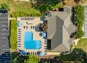 Thumbnail 27 of 29 - arial view of a house with a swimming pool and lawn