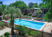 Thumbnail 4 of 20 - a swimming pool in a backyard with palm trees