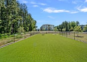 Thumbnail 19 of 52 - A green lawn in front of a building with trees on the sides.