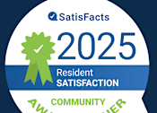 Thumbnail 15 of 15 - A badge indicating a Satisfacts 2025 Resident Satisfaction Community Award Winner.