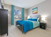 Thumbnail 10 of 24 - Bedroom with bed, lamps at Brookdale Lakes, Illinois, 60563