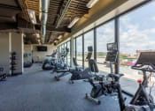 Thumbnail 31 of 41 - an image of a gym with cardio equipment and large windows
