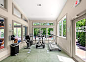 Thumbnail 17 of 36 - Retreat at Indian Lake Apartments Hendersonville TN gym with treadmills, elliptical machines and other exercise equipment.