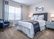 Thumbnail 12 of 55 - Arbors at Turnberry Apartments Pickerington Ohio Pet Friendly Updated Modern Bedroom, natural light