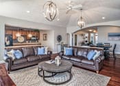 Thumbnail 4 of 55 - Arbors at Turnberry Pickerington Ohio Pet Friendly Resident Clubhouse with Plush Seating, Kitchen, and Coffee Bar