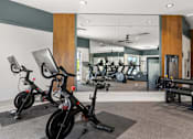 Thumbnail 18 of 56 - A gym with exercise equipment and mirrors.