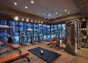 Thumbnail 8 of 29 - a gym with a lot of exercise equipment and windows