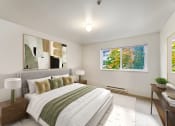 Thumbnail 3 of 29 - a bedroom with a bed and a window