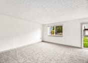 Thumbnail 41 of 49 - the living room of an apartment with carpet and a window