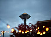 Thumbnail 6 of 38 - a view of the seattle space needle at night