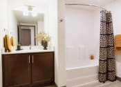 Thumbnail 13 of 18 - a bathroom with a sink and a tub and a mirror