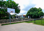 Thumbnail 27 of 33 - a basketball court in a park in front of houses
