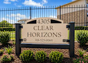Thumbnail 1 of 5 - A sign for Clear Horizons with a phone number on it.