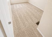 Thumbnail 20 of 23 - A room with a carpeted floor and a window with blinds.
