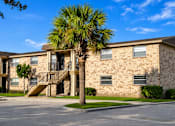 Thumbnail 3 of 3 - A stone building with a palm tree in front.