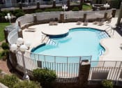Thumbnail 2 of 4 - an aerial view of a swimming pool with chairs and a fence around it