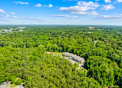 Thumbnail 7 of 10 - A large expanse of green trees with a building in the distance.