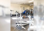 Thumbnail 3 of 10 - a group of exercise equipment in a gym