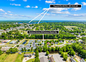 Thumbnail 10 of 11 - An aerial view of a residential area with a label pointing to Pasquotank River Parks.