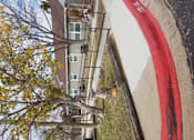 Thumbnail 14 of 16 - A tree with yellow leaves is in front of a building.