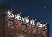 Thumbnail 8 of 9 - A building with the words "SANDA MILL LOFTS" on it.