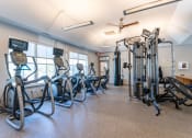Thumbnail 8 of 28 - a fitness room with exercise equipment and windows