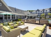 Thumbnail 13 of 28 - outdoor furniture overlooking pool deck & grills