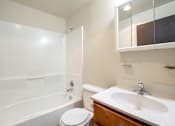 Thumbnail 12 of 12 - Bathroom with tub and vanity at Blue Ridge Estates Apartments, Richmond