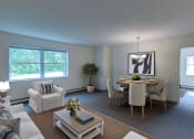 Thumbnail 4 of 23 - a living room with a table and chairs in the middle of the room at The Birches at Esopus, New York, 12487